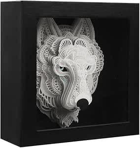 3D Puzzle for Adults&Kids, Funny Jigsaw Puzzle DIY Animal Paper Craft Kit 3D Paper Puzzle Wall Art Decor (Wolf)