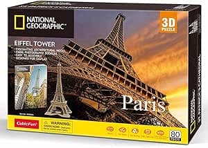 Cubic Fun Paris Eiffel Tower 80 Pieces 3D Puzzles