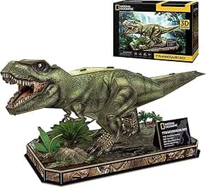 CubicFun 3D National Geographic T-Rex Dinosaur Puzzle for Kids Stacking Creative Game 8+