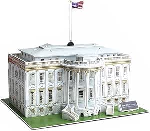 Liberty Imports The White House 3D Puzzle - Architectural Puzzles for Adults and Kids - Building Model DIY Kit, 35 Pieces