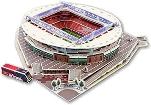 Classic Football Stadium Puzzle,3D Puzzle Soccer Club Venues,3D Paper Model Building Puzzle Kit, Soccer Stadium Souvenir Gift,Handmade Puzzle Ornaments,Cardboard Model (Emirates Stadium)