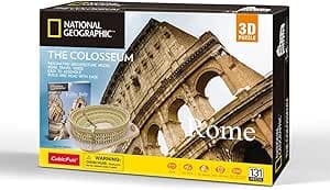 CubicFun 660976 National Geographic 3D Puzzle, Colosseum, 3D Model Craft Set with 131 Pieces, Model Kit for Children from 8 Years