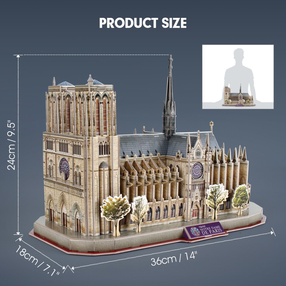 Nunca Bienes cura Notre Dame de Paris CubicFun Notre Dame 3D Puzzle - Cubic Fun