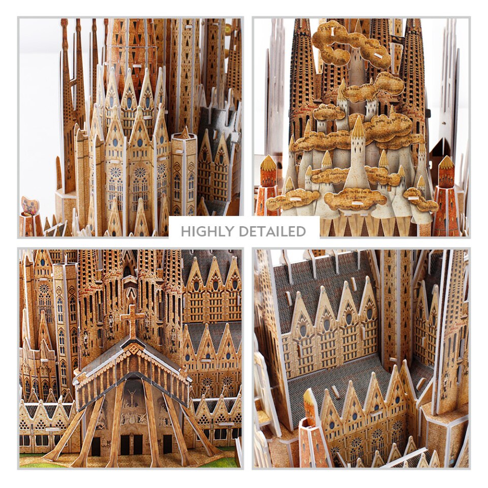 Puzzle 3D CubicFun Puzzle 3D 696 Pz Grande LED Spagna Sagrada Familia Kit  Modello Di Chiesa Mobile Puzzle Cattedrale Regali Adulti Bambini 230420 Da  90,44 €